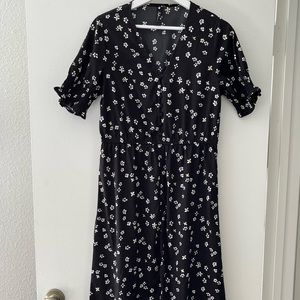 Floral Split Thigh Long Dress Spring Dress